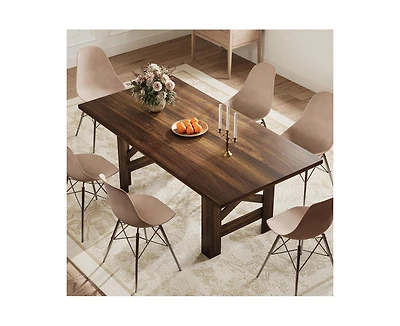 gaomon 6-8 Person Long Farmhouse Wooden Dining Table