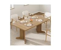 gaomon 6-8 Person Farmhouse Rectangular Dining Table with V-Legs