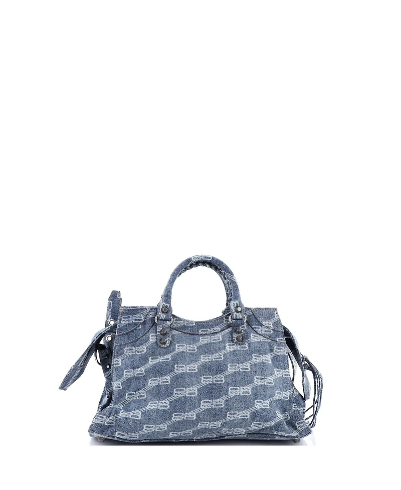 Pre-Owned Balenciaga Medium Neo Cagole City Bag Bb Denim