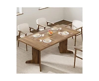 gaomon 6-8 Person Farmhouse Rectangular Dining Table with V-Legs