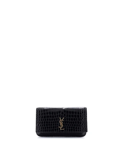 Pre-Owned Saint Laurent Classic Monogram Phone Holder Shoulder Bag Embossed Leather