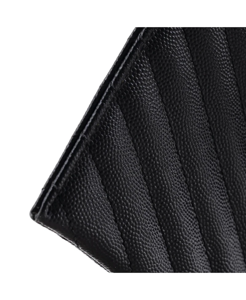 Pre-Owned Saint Laurent Medium Classic Monogram Zip Bill Pouch Matelasse Chevron Leather