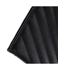 Pre-Owned Saint Laurent Medium Classic Monogram Zip Bill Pouch Matelasse Chevron Leather