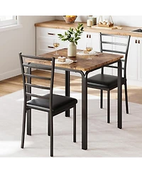 gaomon Dining Table for 2, Small Square kitchen Dinner Table Set for 2,Space Saving Wood Modern Dinette With Upholstered,Dining Room Furniture