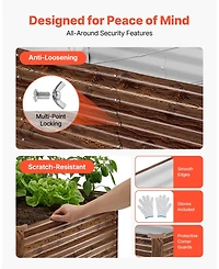 Gouun Galvanized Raised Garden Bed, 8 x 4 x 2 ft Alu-Zinc Metal Planter Box, Deep Wood Grain Finish