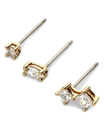 Ana Luisa Val Set Gold-Plated White Stud Earrings