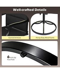 Costway 5PCS Outdoor Dining Set, 4 Swivel Chairs and Square Patio Table with Umbrella Hole
