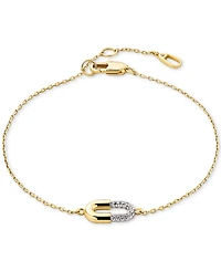 Ana Luisa Blake Two-Tone Micropave Gold Charm Bracelet