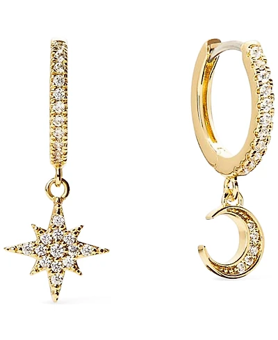 Ana Luisa Celeste Gold-Plated Crescent Moon Huggie Hoop Earrings