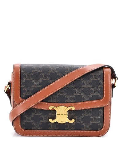 Pre-Owned Celine Medium Triomphe Shoulder Bag Triomphe Coated Canvas