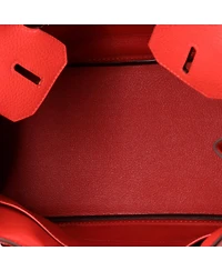 Pre-Owned HERMES Birkin 30 Handbag Red Togo with Palladium Hardware
