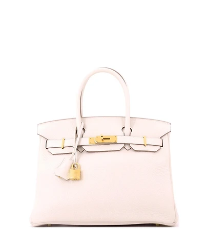 Pre-Owned HERMES Birkin 30 Handbag Light Clemence with Gold Hardware