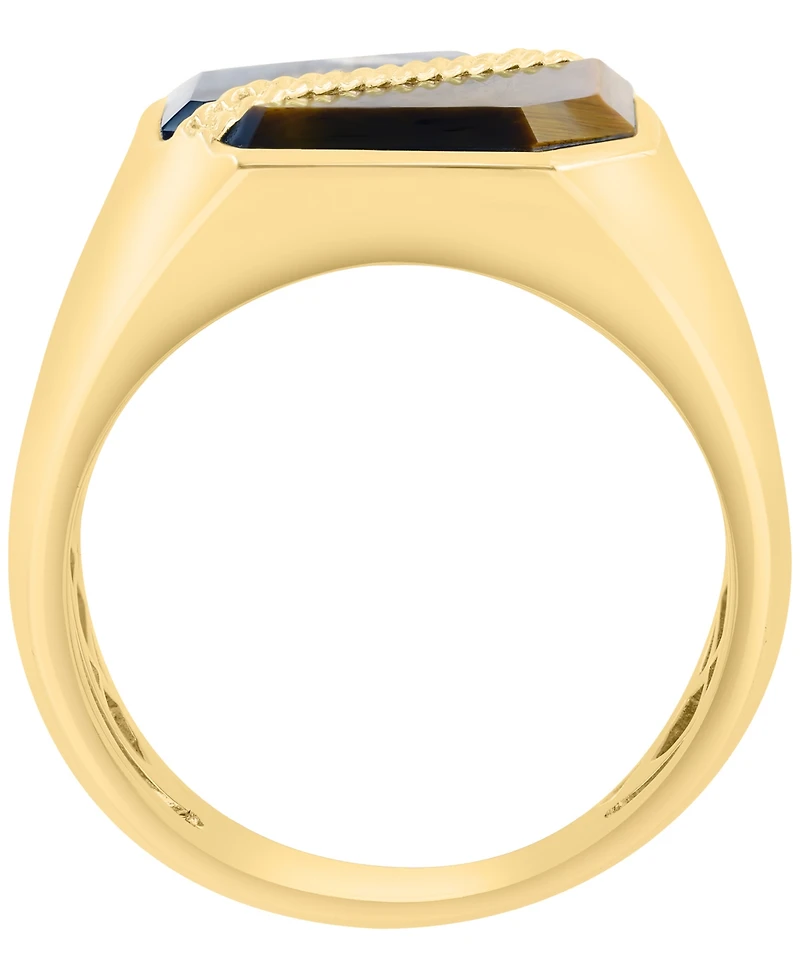Effy Collection Onyx and Tigers Eye Ring (1-7/8 ct. t.w.) in Gold Over Silver