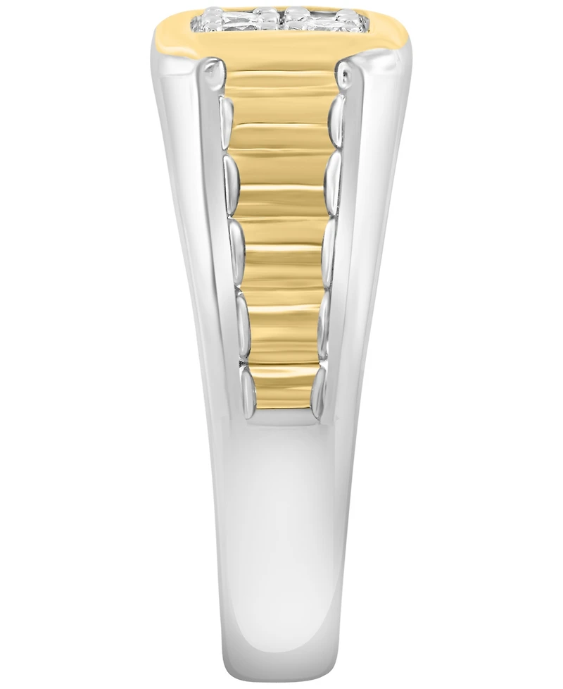 Effy Collection Lab Grown Diamond Ring (3/8 ct. t.w.) in Sterling Silver With Gold Over Silver