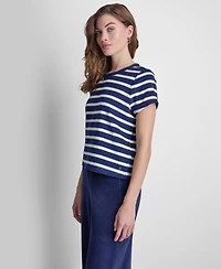 Dkny Jeans Petite Short-Sleeve Crew Neck T-Shirt