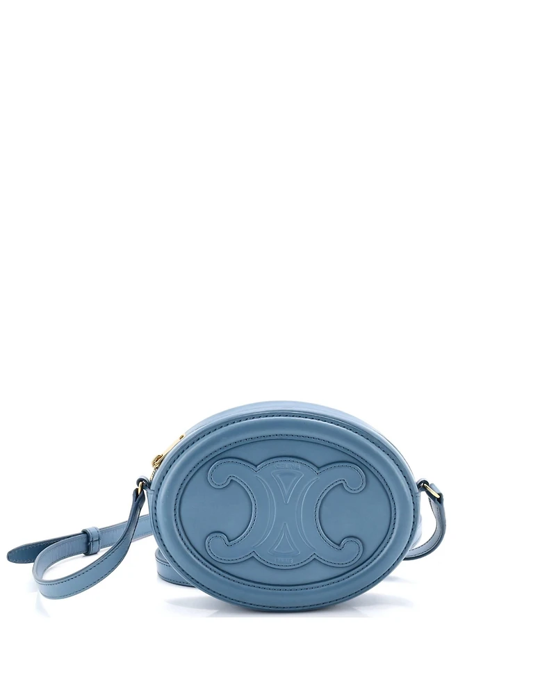 Pre-Owned Celine Mini Triomphe Oval Crossbody Bag Leather