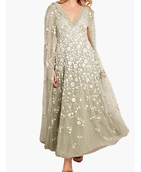 Needle & Thread Women's Ethereal Blooms Cape Sleeve Ankle Gown