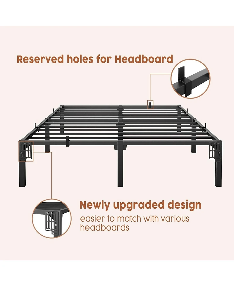 gaomon Full Metal Bed Frame, 16" Platform, Heavy Duty Steel Slats, Underbed Storage