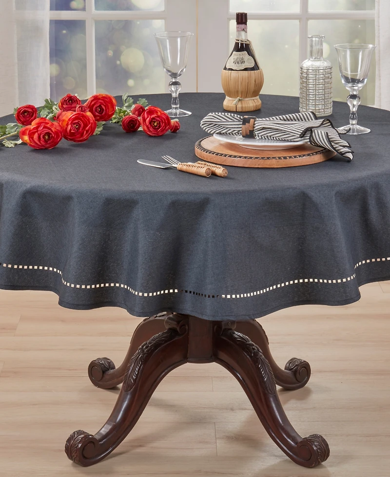 Saro Lifestyle Solid Textured Tablecloth, 60" Round