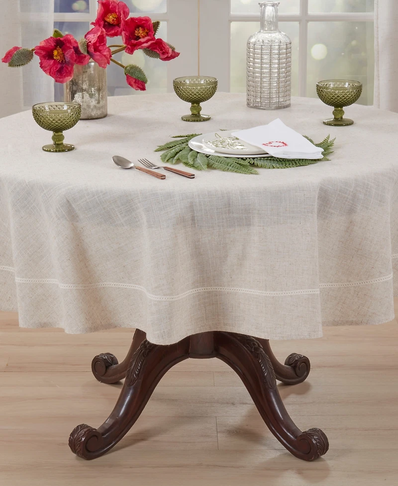Saro Lifestyle Timeless Solid Linen Blend Tablecloth