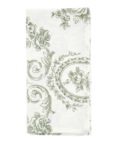 Saro Lifestyle Botanical Linen Blend Decorative Napkins, Set of 4