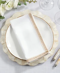 Saro Lifestyle Open Stitch Border Cotton Napkins, Set of 4