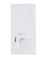 Saro Lifestyle Floral Embroidered Cotton Decorative Napkins, Set of 6