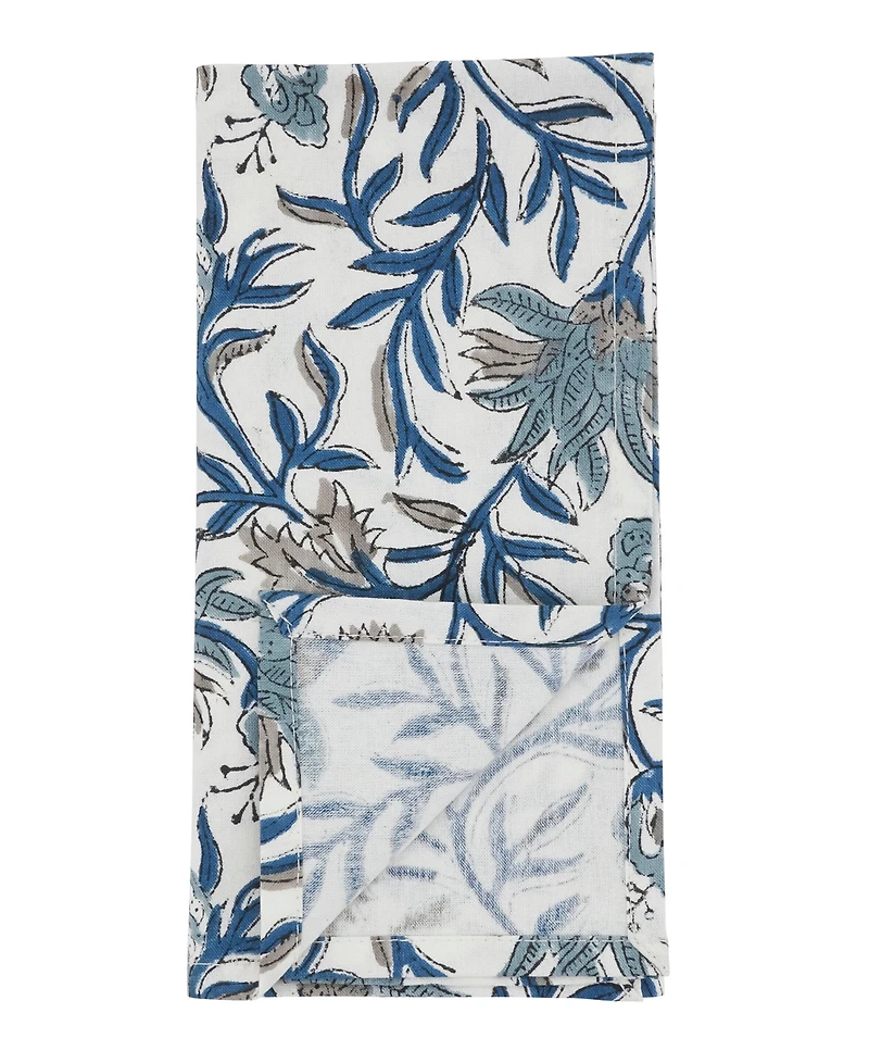 Saro Lifestyle Botanical Cotton Decorative Napkins, Set of 4