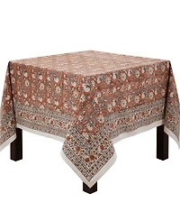 Saro Lifestyle Timeless Floral Cotton Tablecloth, 70" x 70"