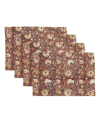 Saro Lifestyle Autumn Botanical Cotton Placemats, Set of 4