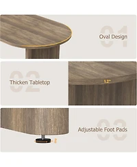 gaomon Oval Dining Table for 6-8 People, Farmhouse Dining Room Table with Thick Sturdy Wooden Base for Kitchen, Living Room