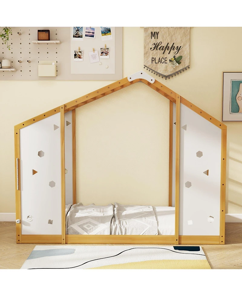 Gouun Twin Size 2-in-1 Climbing Bed with Monkey Bars and Rope Ladder