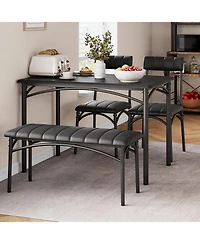 gaomon 4-Person Dining Set with Upholstered Bench and 2 Chairs