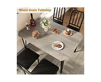 gaomon 5-Piece 4-Person Modern Dining Table Set with Pu Chairs