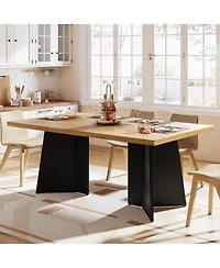 gaomon 4-6 Person 63" Farmhouse Rectangular Dining Table