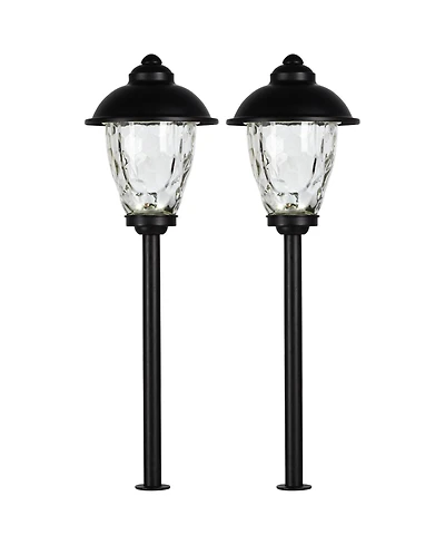 John Timberland Concord High Country Outdoor Landscape Path Lights Porch House Set of 2 Led Bulb Metal Clear Glass Shade