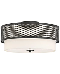 Possini Euro Design Possini Euro Marino Wide and Linen 3-Light Ceiling Light