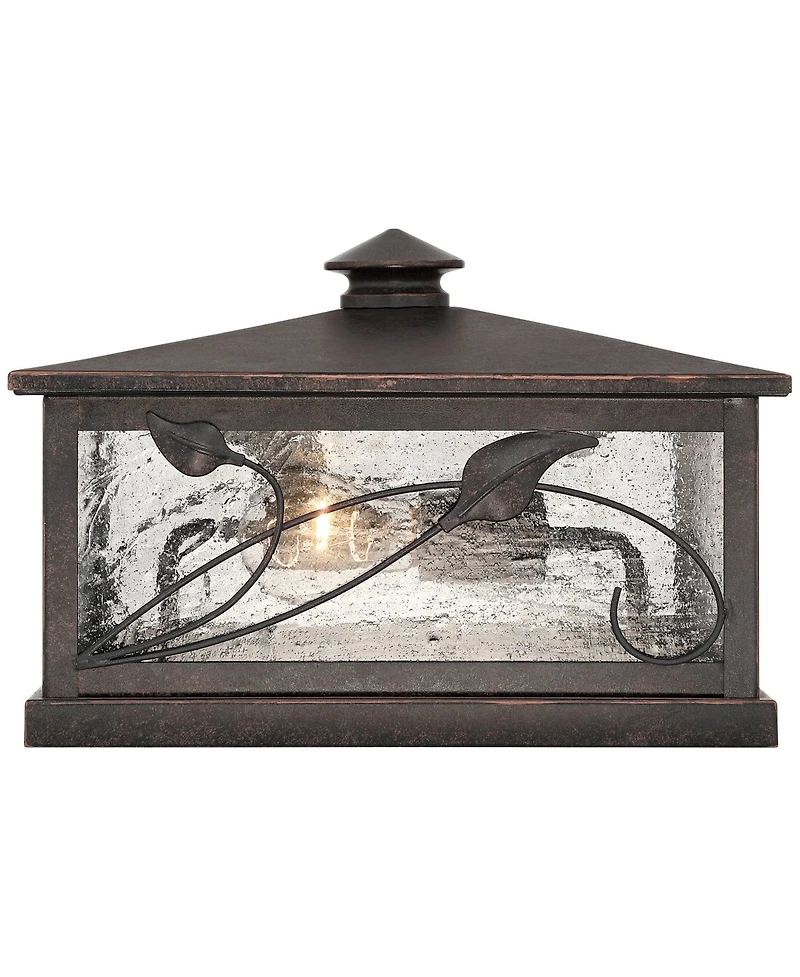 Franklin Iron Works French Garden Wide Seeded Glass Pier Mount Light