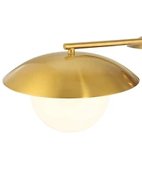 Possini Euro Design Casoria Wide Brass Gold Opal 3-Light Ceiling Light