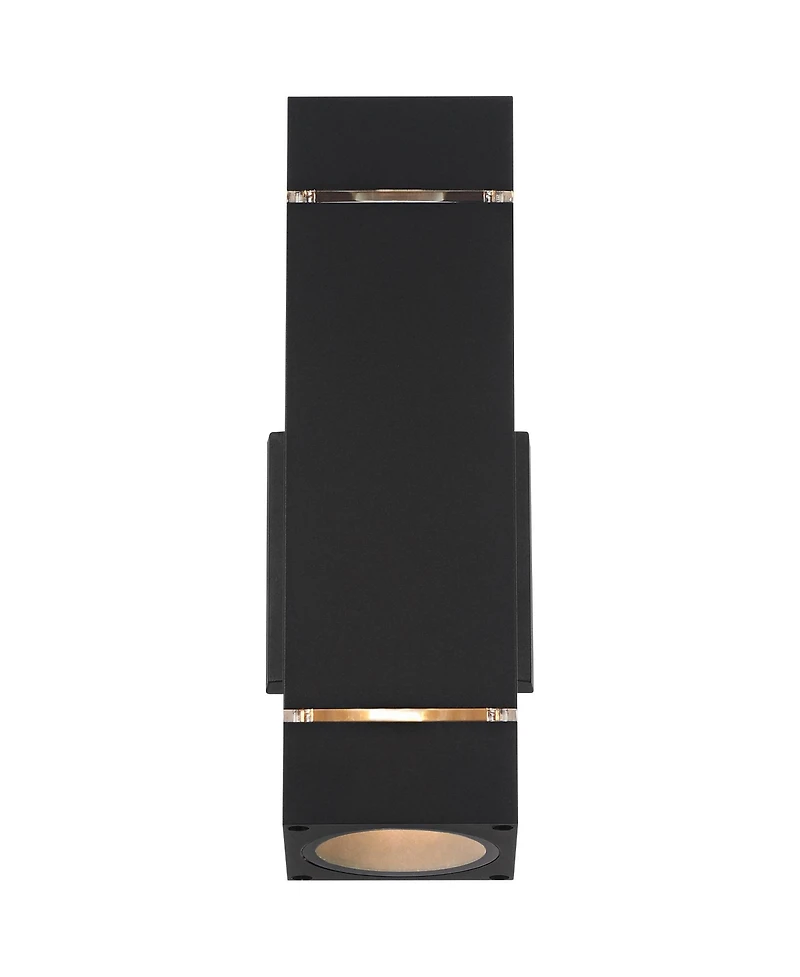 Possini Euro Design Skyridge High Modern Outdoor Wall Light Fixture Mount Porch House Set of 2 Up Down Aluminum