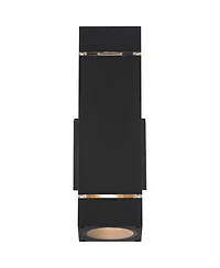 Possini Euro Design Skyridge High Modern Outdoor Wall Light Fixture Mount Porch House Set of 2 Up Down Aluminum