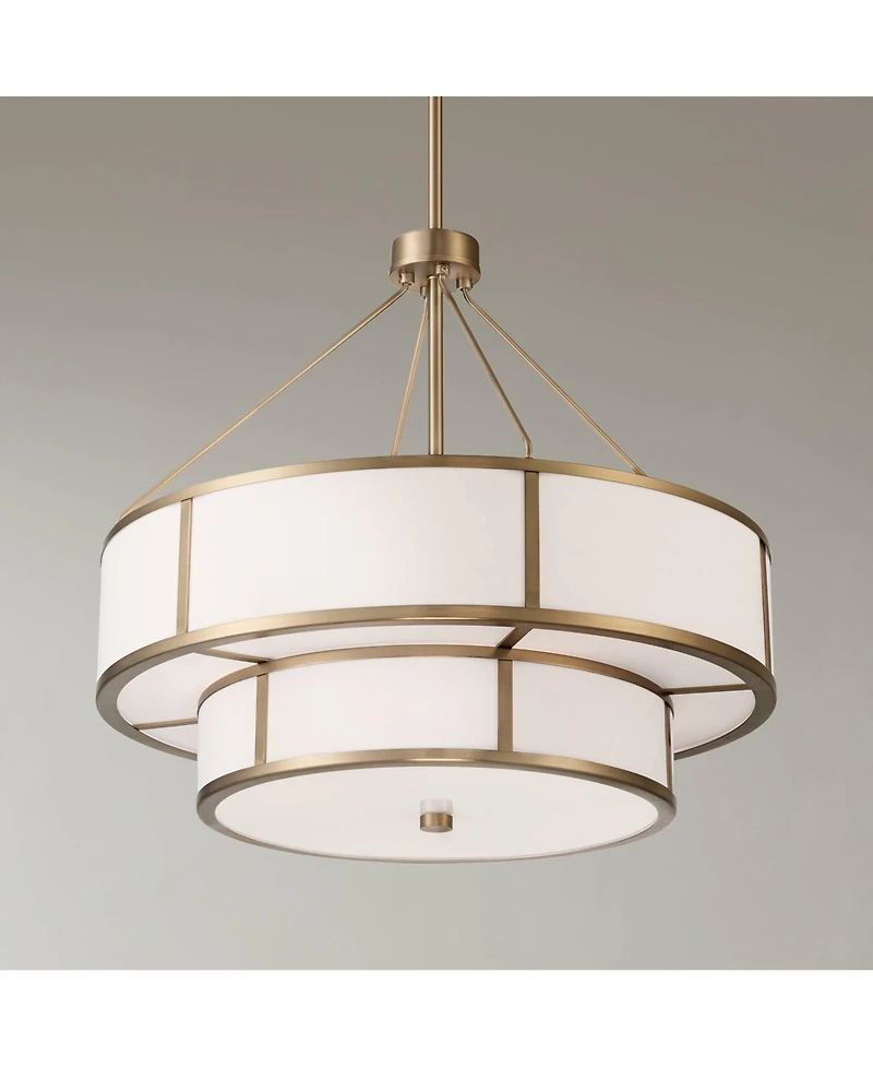 Possini Euro Design Zilina 19 Matte Brass 2-Tier 4-Light Chandelier