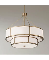 Possini Euro Design Zilina 19 Matte Brass 2-Tier 4-Light Chandelier