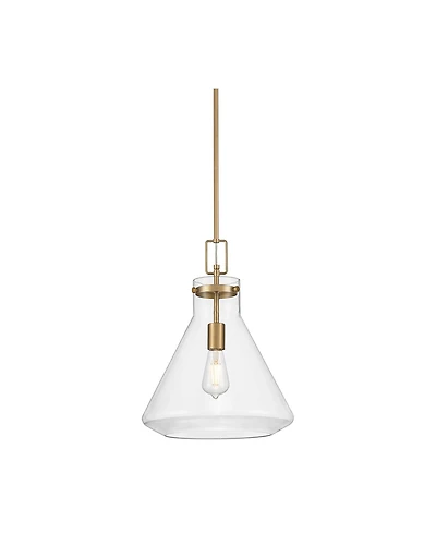 Possini Euro Design Tanit Wide Aged Brass and Glass Pendant Light