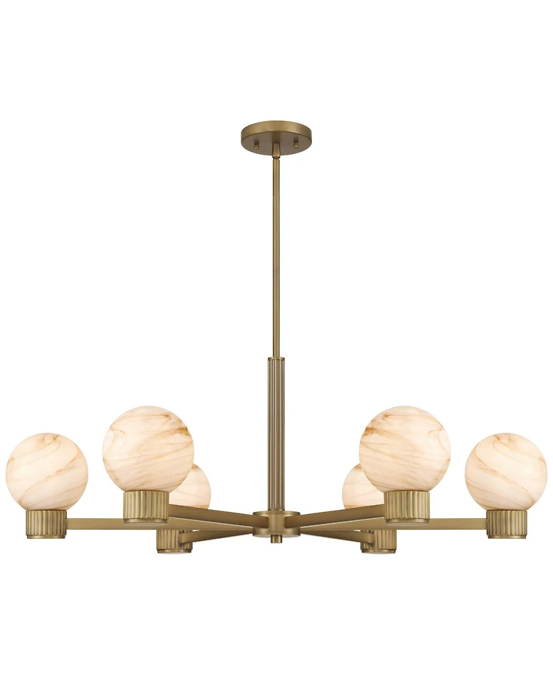 Possini Euro Design Possini Euro Jupiter Brass and Glass 6-Light Chandelier