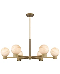 Possini Euro Design Possini Euro Jupiter Brass and Glass 6-Light Chandelier