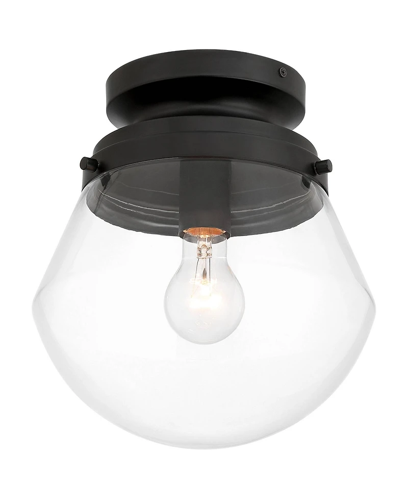 Possini Euro Design Possini Euro Cato Wide Flush Small Schoolhouse Ceiling Light