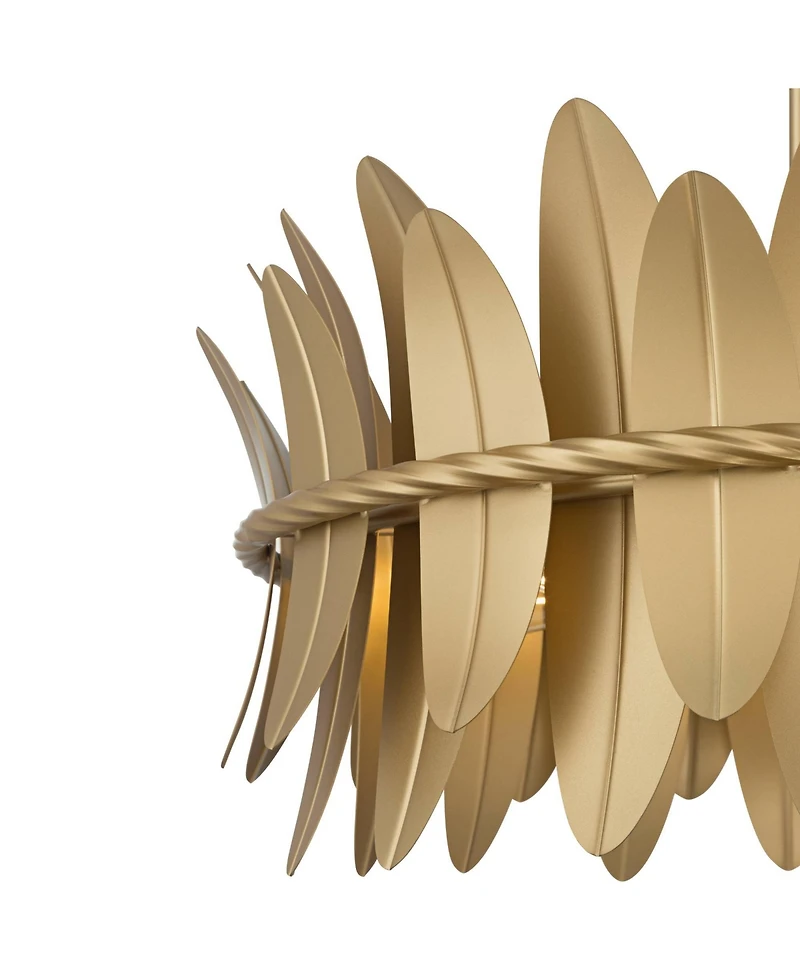 Possini Euro Design Saranda 21 Gold Banana Leaf 4-Light Pendant Light