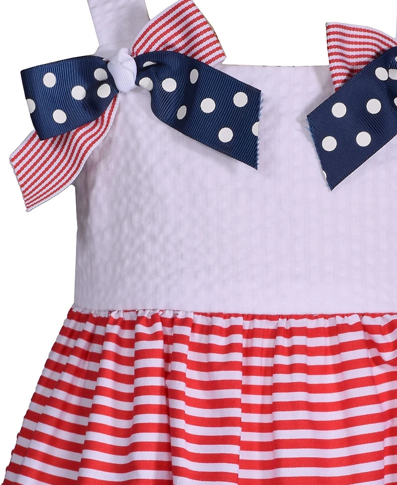 Bonnie Baby Girls' Americana Bow Dress