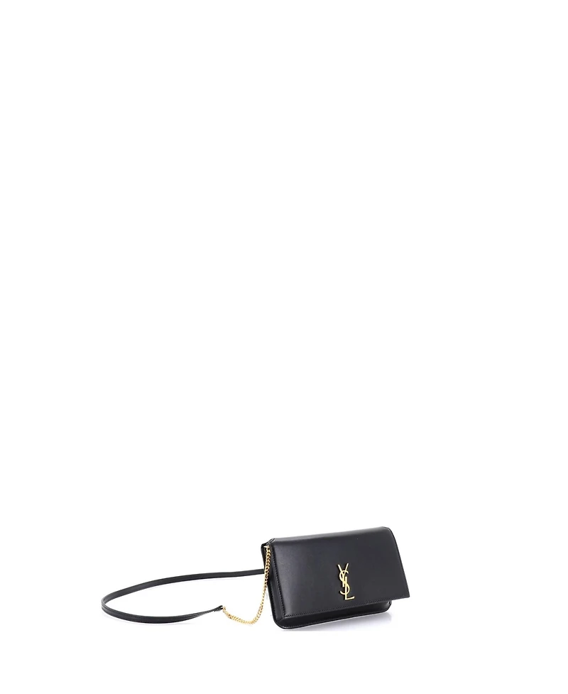 Pre-Owned Saint Laurent Classic Monogram Phone Holder Shoulder Bag Leather